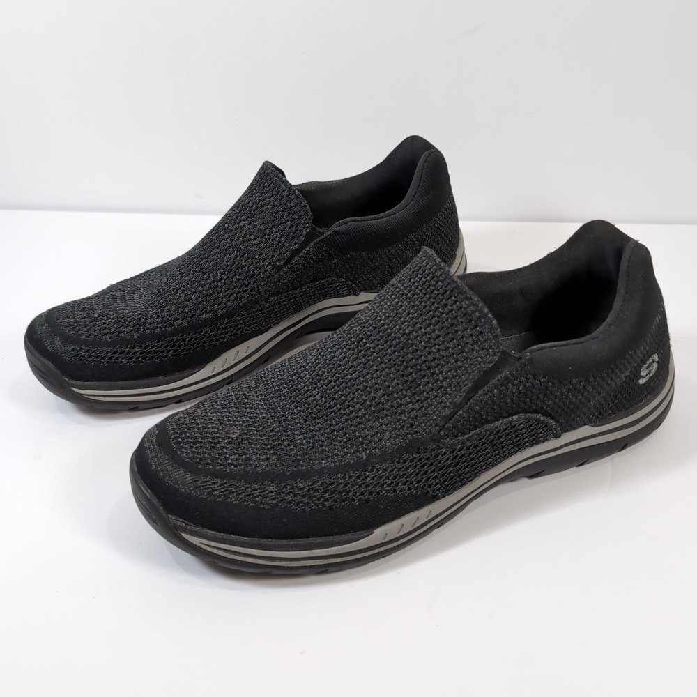 Mens Skechers Air Cooled Arch Fit Slip On Shoes 12 Black Comfort Casual Sn 65086
